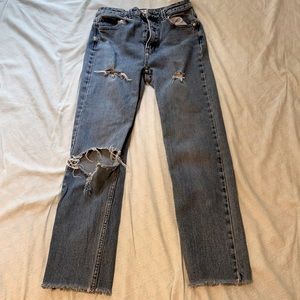 Denim Co. Distressed Straight-legged Jeans Size 2
